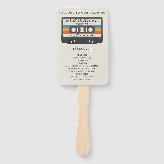 Retro des Besten Cassette-Wedding-Programms Fächer (Vorderseite)