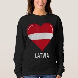 Retro des Patriotischen Herzens Lettland Flag besc Sweatshirt