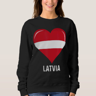Retro des Patriotischen Herzens Lettland Flag besc Sweatshirt