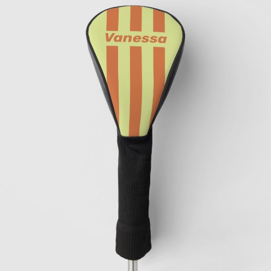 Retro Desert Cactus Three Pin Stripes with Name Golf Headcover (Vorderseite)