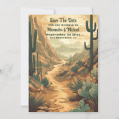 Retro Desert Cactus Wedding Save The Date (Vorderseite)