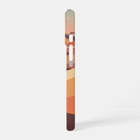 Retro Desert Ripple Landscape iPhone 16 Hülle (Linke Seite)