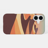 Retro Desert Ripple Landscape iPhone 16 Hülle (Rückseite (Horizontal))