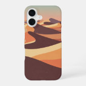 Retro Desert Ripple Landscape iPhone 16 Hülle (Rückseite)
