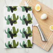Retro Desert Saguaro Cactus Kitchen Towel Geschirrtuch (Viertel Falte)