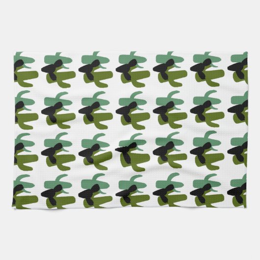 Retro Desert Saguaro Cactus Kitchen Towel Geschirrtuch (Horizontal)