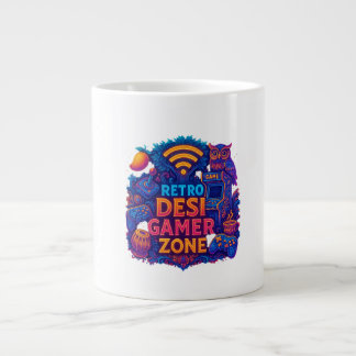 Retro Desi Gamer Zone Tasse - Neon Gaming Coffee C