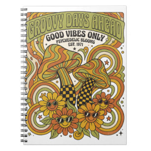 Retro-Design der 1970er Jahre mit psychedelischen Notizblock