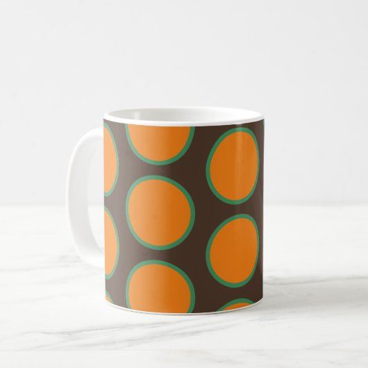 Retro design der 70er Jahre Vintage Kaffeetasse (Vorderseite Links)