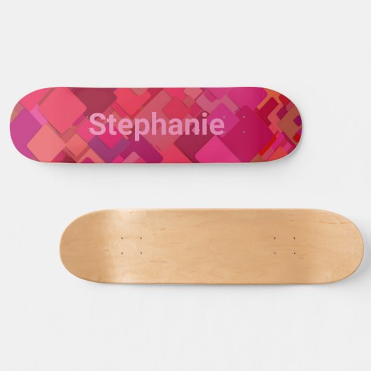 Retro-Design der Angesagten rosa Quadrate Skateboard (Horizontal)