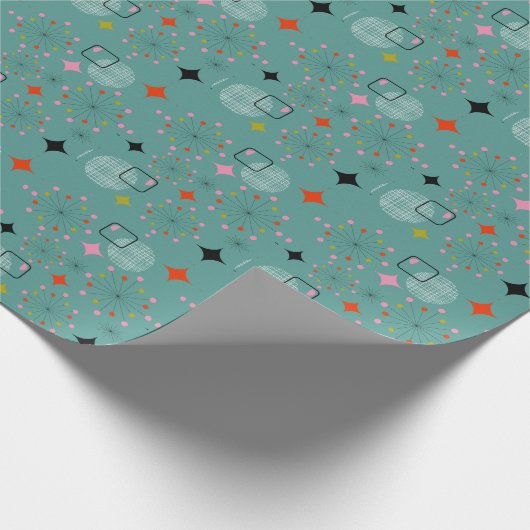 Retro-Design der atomaren Sternexplosion Geschenkpapier (Ecke)