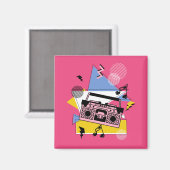 Retro-Design eines Ghettoblasters Magnet (Vorderseite/Rückseite)