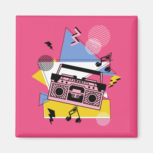 Retro-Design eines Ghettoblasters Magnet (Vorne)