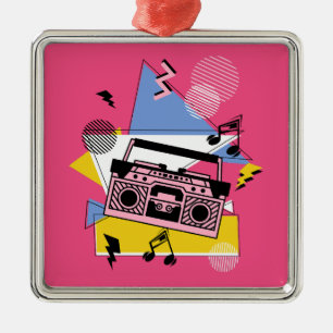 Retro-Design eines Ghettoblasters Ornament Aus Metall
