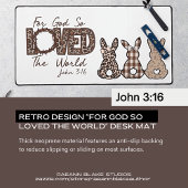 Retro Design "For God So Love the World" Schreibti Schreibtischunterlage