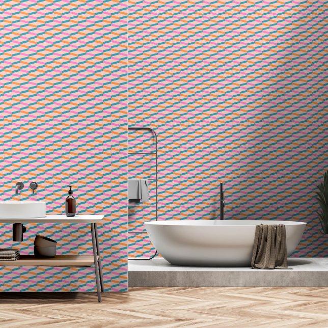 Retro-Design im Stil der Mitte des Jahrhunderts. Tapete (Badezimmer)