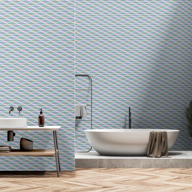 Retro-Design im Stil der Mitte des Jahrhunderts. Tapete (Badezimmer)