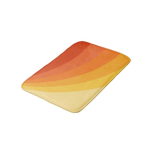 Retro-Design in Gelb- und Orangetönen Badematte (Schrägansicht)
