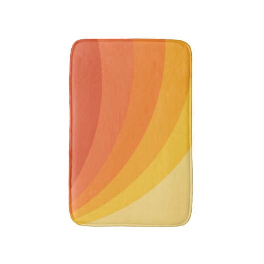Retro-Design in Gelb- und Orangetönen Badematte (Vorderseite Vertikal)