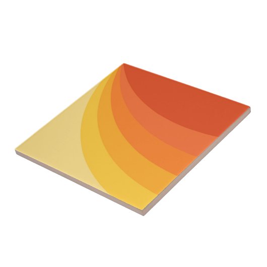 Retro-Design in Gelb- und Orangetönen Fliese (Seite)