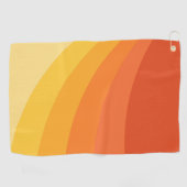 Retro-Design in Gelb- und Orangetönen Golfhandtuch (Horizontal)
