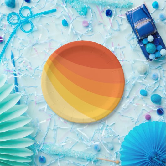 Retro-Design in Gelb- und Orangetönen Pappteller (Party)