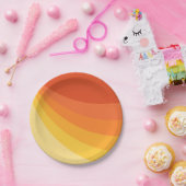 Retro-Design in Gelb- und Orangetönen Pappteller (Party)