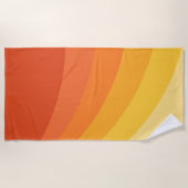 Retro-Design in Gelb- und Orangetönen Strandtuch (Vorderseite)