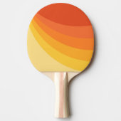 Retro-Design in Gelb- und Orangetönen Tischtennis Schläger (Vorderseite)