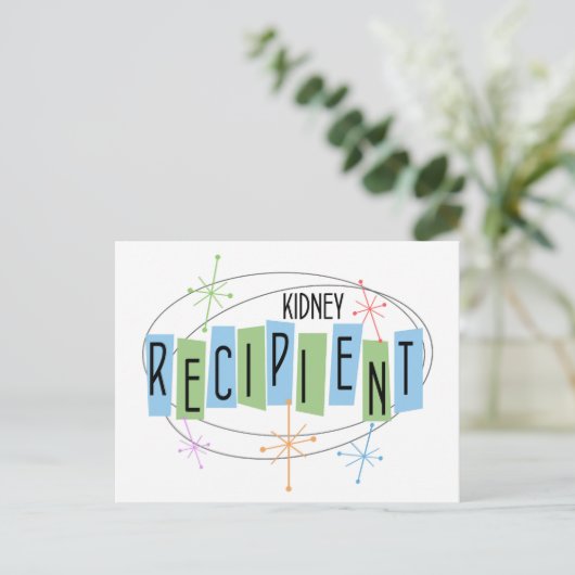 Retro Design Kidney Transplant Recipient Postkarte (Stehend Vorderseite)