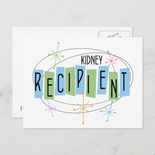 Retro Design Kidney Transplant Recipient Postkarte (Vorne/Hinten)