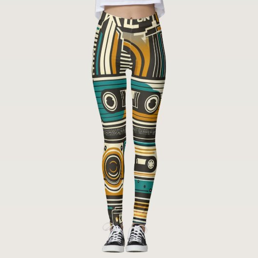 Retro-Design Leggings (Vorderseite)