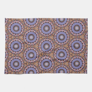 Retro-Design mit orangen und Lila Kreisen Geschirrtuch