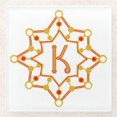 Retro-Design Mitte des Jahrhunderts Personalisiert Glasuntersetzer (Vorderseite)