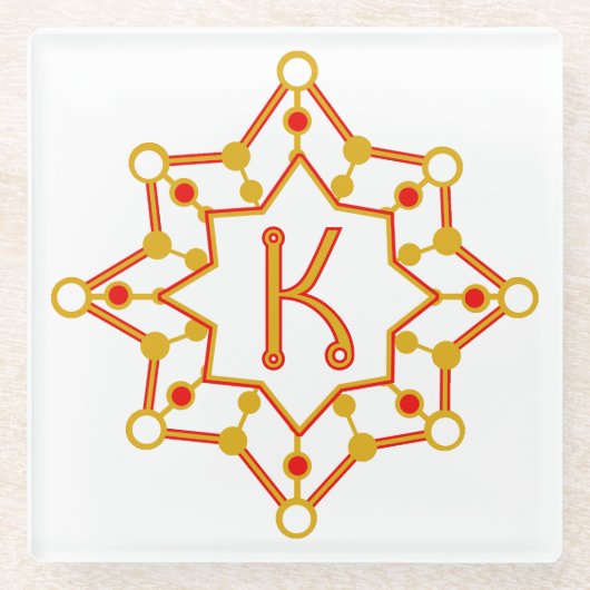 Retro-Design Mitte des Jahrhunderts Personalisiert Glasuntersetzer (Vorderseite)