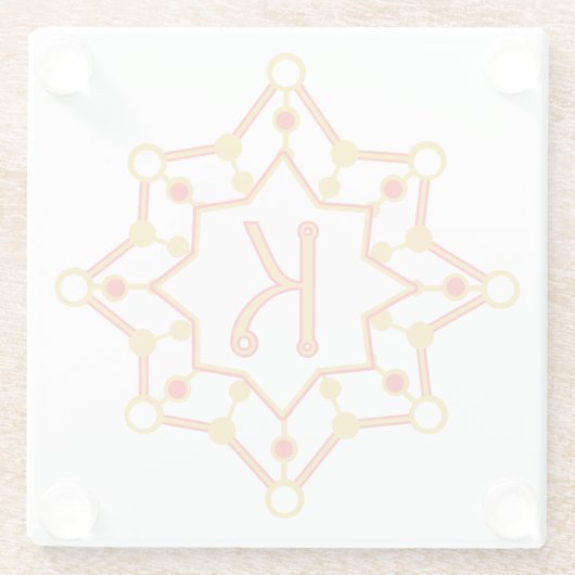 Retro-Design Mitte des Jahrhunderts Personalisiert Glasuntersetzer (Rückseite)