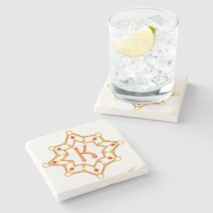 Retro-Design Mitte des Jahrhunderts Personalisiert Steinuntersetzer