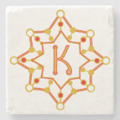 Retro-Design Mitte des Jahrhunderts Personalisiert Steinuntersetzer (Vorderseite)