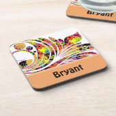 RETRO DESIGN PERSONALISIERT CORK UNTERSETZER - VOR (Linke Seite)