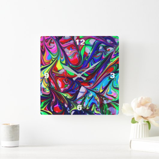 Retro-Design Quadratische Wanduhr (Zuhause)