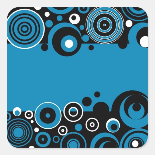 Retro-Design Quadratischer Aufkleber (Vorderseite)