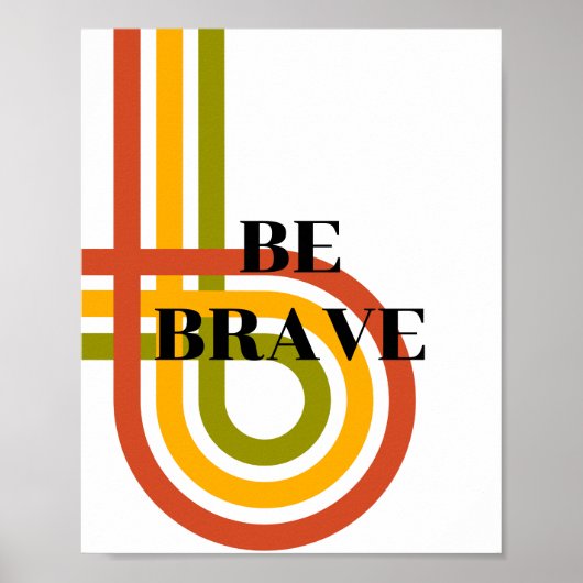 Retro-Design, Sei mutig Poster (Vorne)