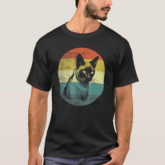 Retro-Design Siamesenkatze T-Shirt (Vorderseite)
