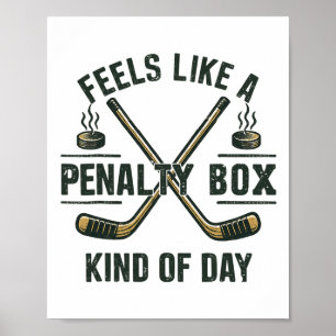 Retro-Design- Strafbank-Stimmung Hockey-Tag Grafik Poster