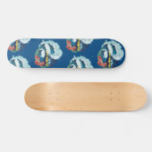 Retro-Design von Strand, Palmen und Ozeanwellen Skateboard (Horizontal)