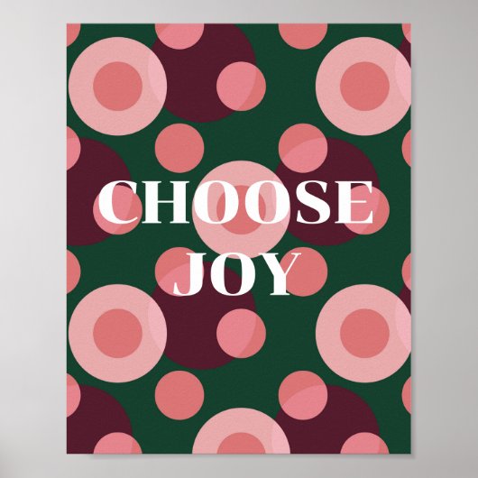 Retro-Design, Wähle Freude Poster (Vorne)