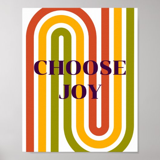 Retro-Design, Wähle Freude Poster (Vorne)