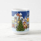 Retro Design Weihnachtsbaumstadt Kaffeetasse (Mittel)