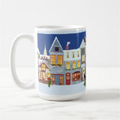 Retro Design Weihnachtsbaumstadt Kaffeetasse (Links)