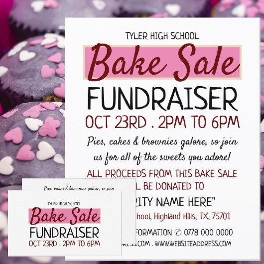 Retro-Design, Wohltätigkeit-Bake-Sale-Eventwerbung Visitenkarte